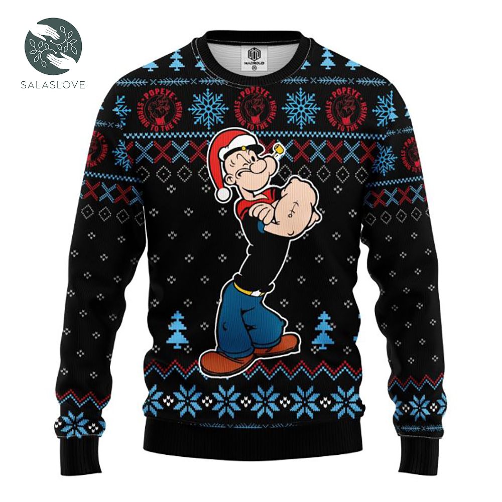 Popeye Strong To The Finish Ugly Xmas Sweater

