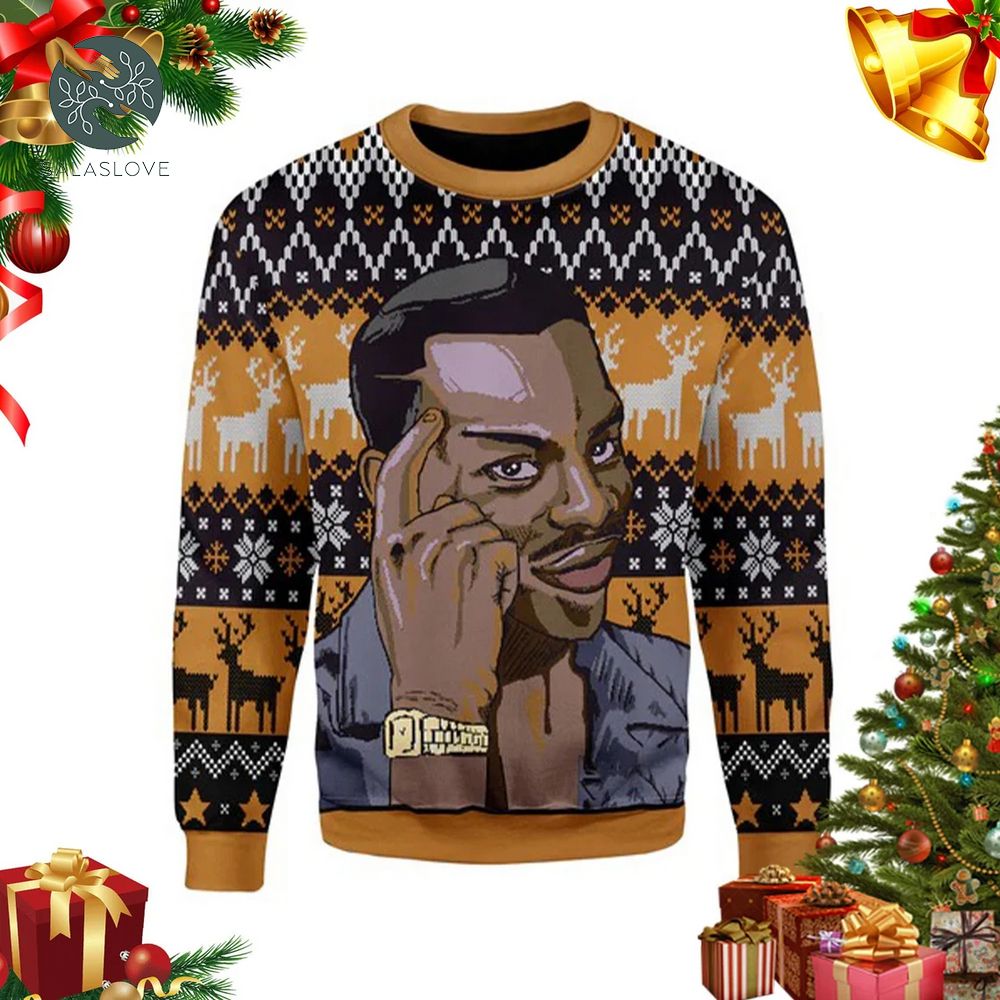 Roll Safe Think About It Guy Meme Ugly Christmas Sweater
