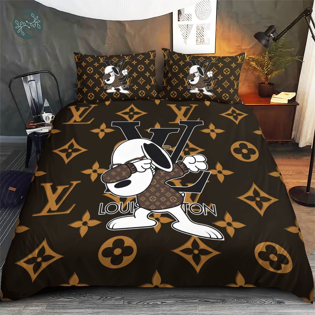Vuitton Brown King Bed