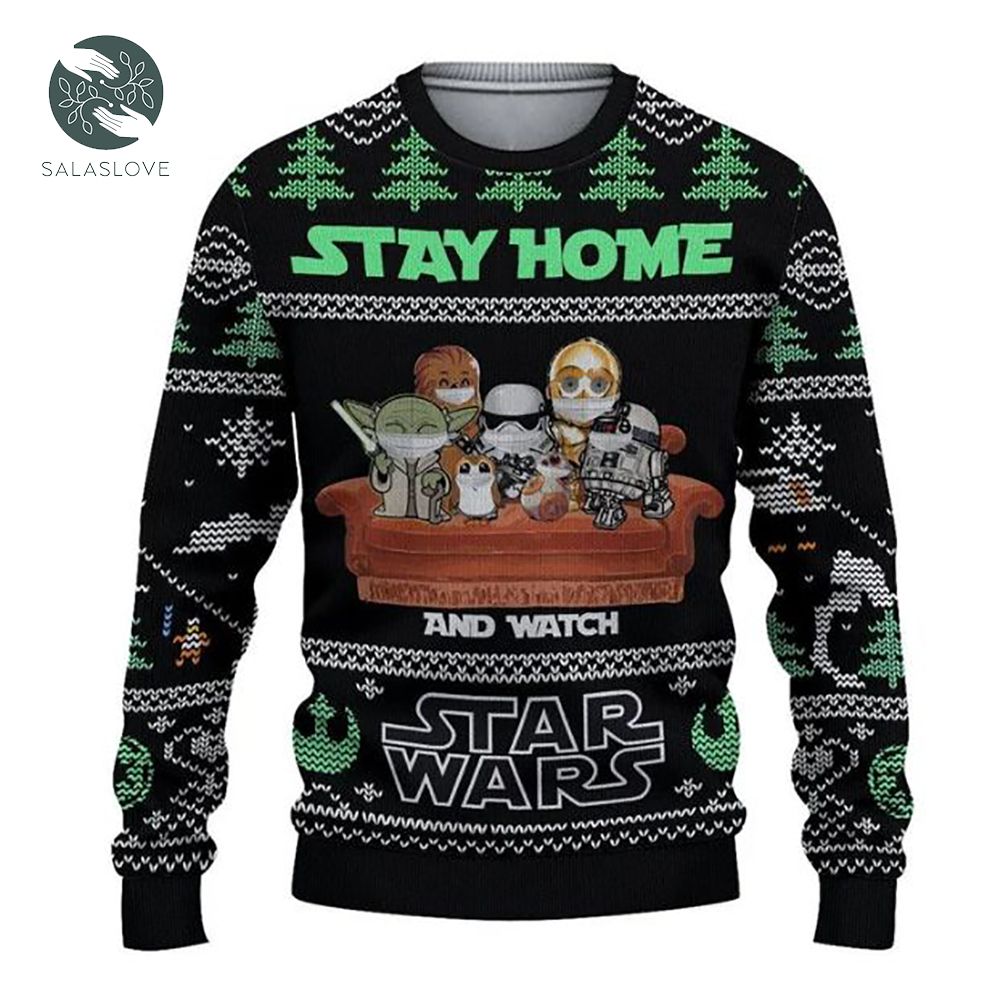 Star Wars Movies Stay Home Ugly Xmas Sweater

