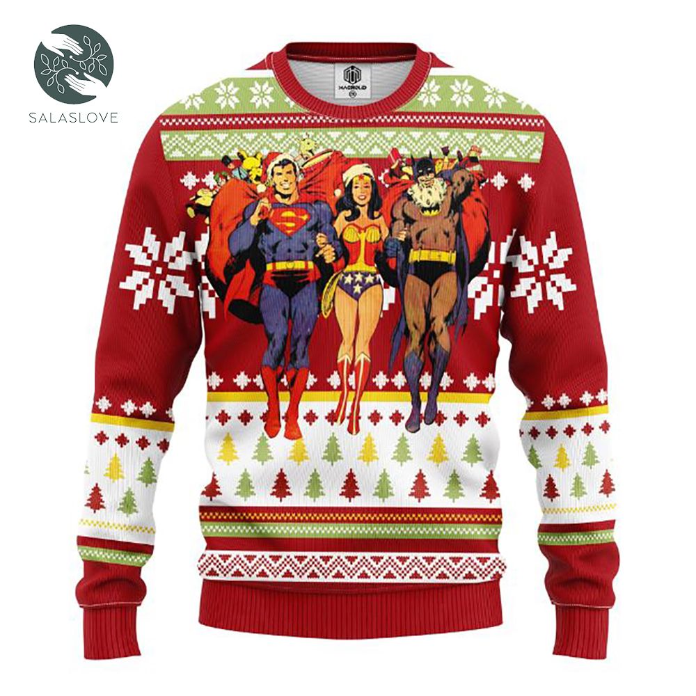  Superman Batman Wonder Woman DC Comics Sweater

