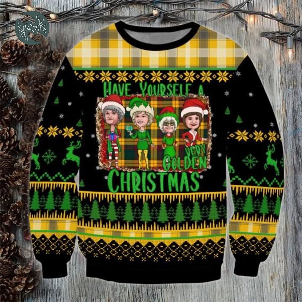 SThe Golden Girls Lover Have Your Self A Very Golden Christmas Sweater

