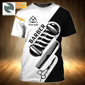 Barber Shop Personalized Name 3D Tshirt