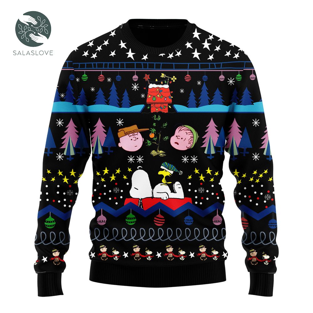  Black Snoopy Ugly Christmas Sweater
