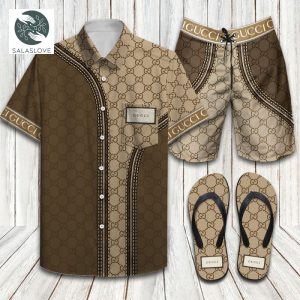Combo Gucci New Edition Flip Flops And Hawaii Shirt, Short