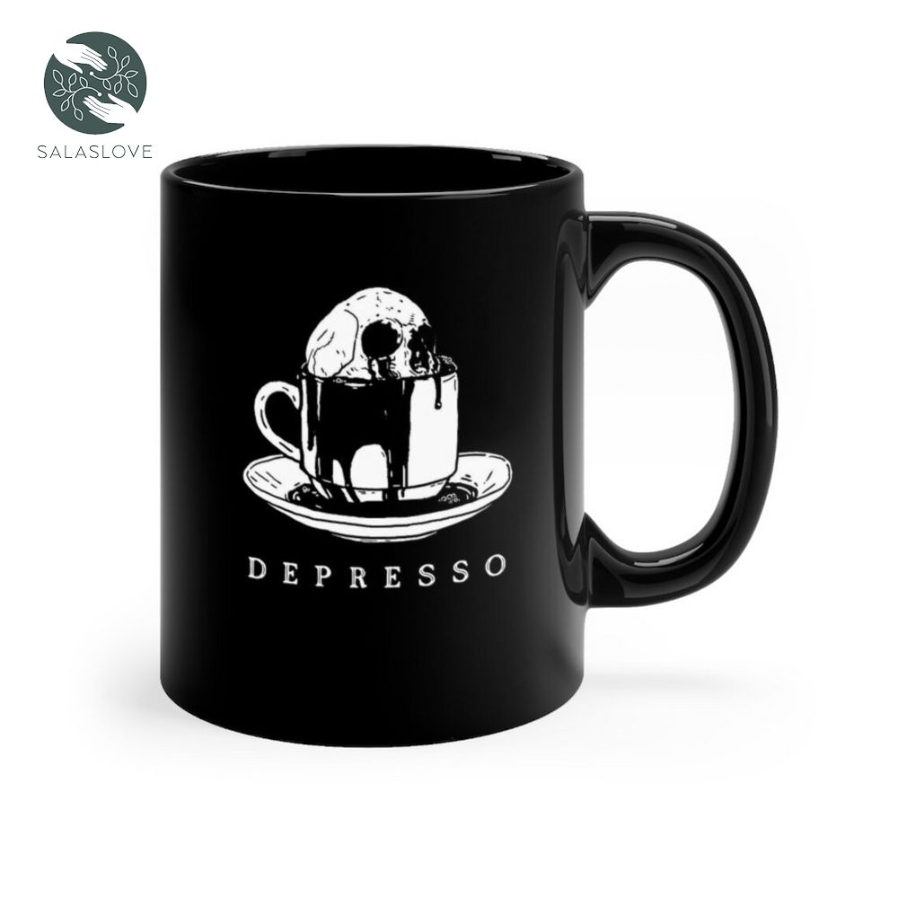 Depresso Skull Retro Black Mug
