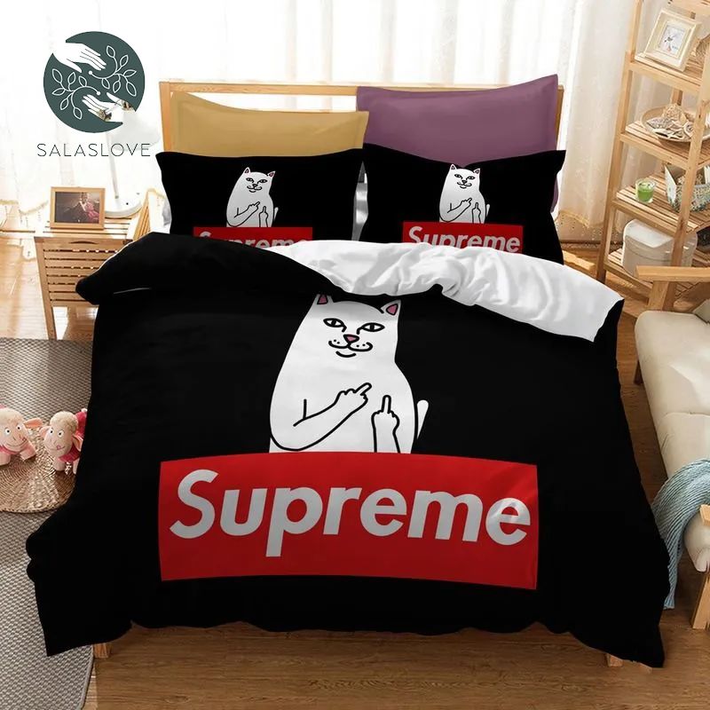  Funny Supreme Cat Luxury Brand Bedding Set

