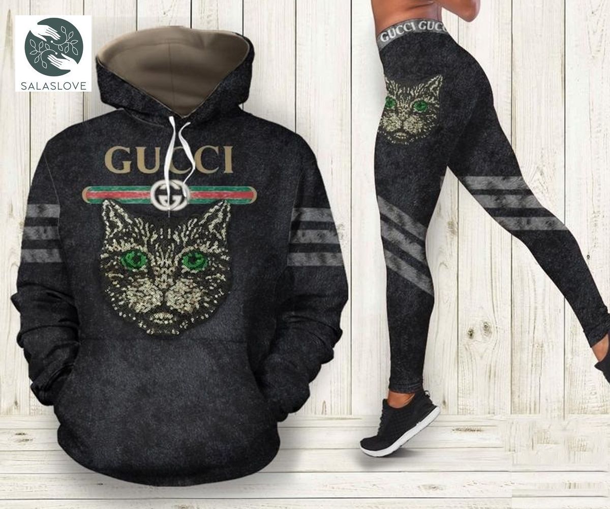 Gucci Brand Cat Hoodie Leggings Set For Cat Lovers