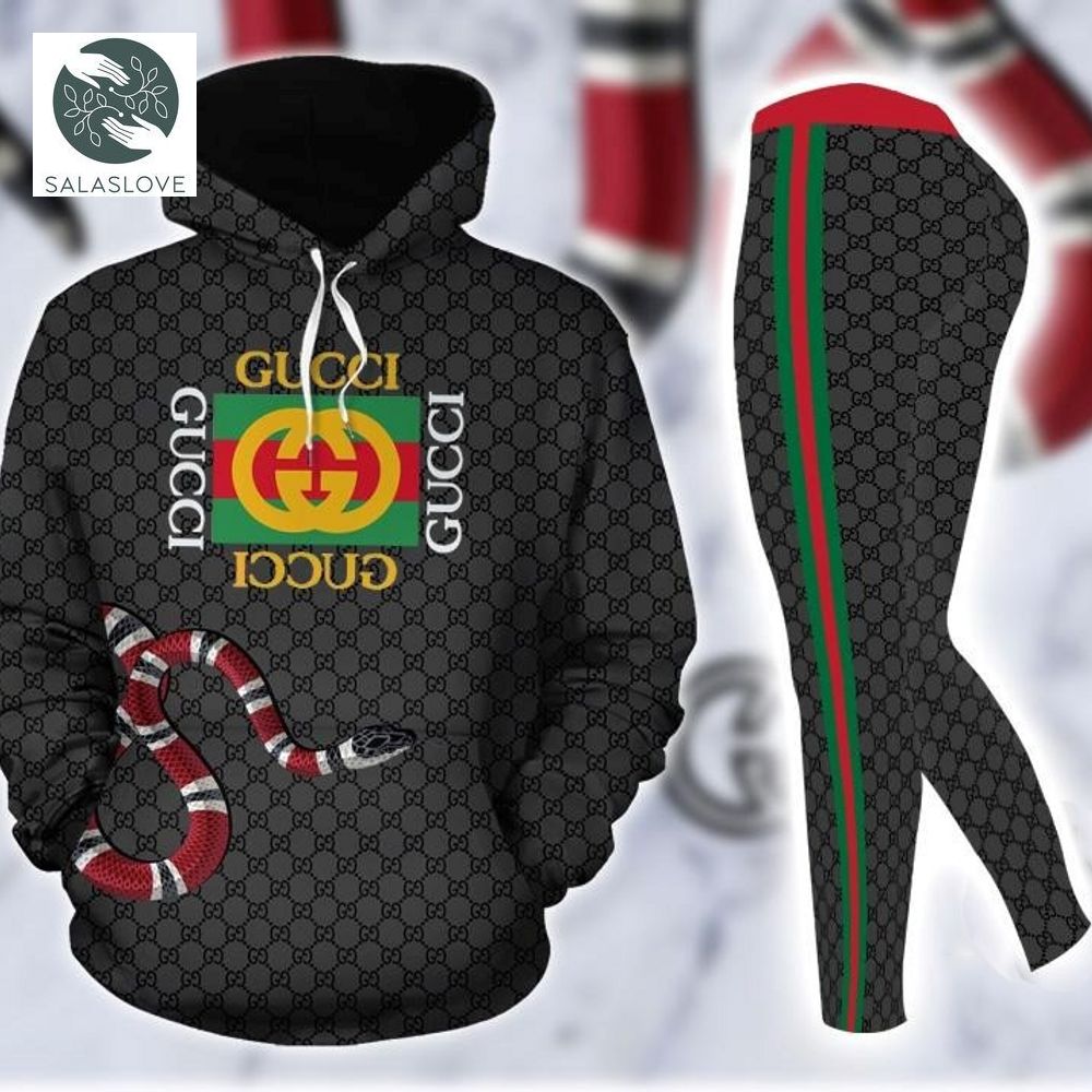 Gucci Brand King Snake 3D Hoodie Leggings Set