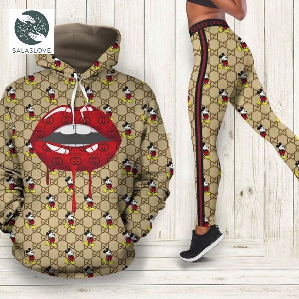 Gucci Brand Mickey Mouse 3D Hoodie Leggings Set