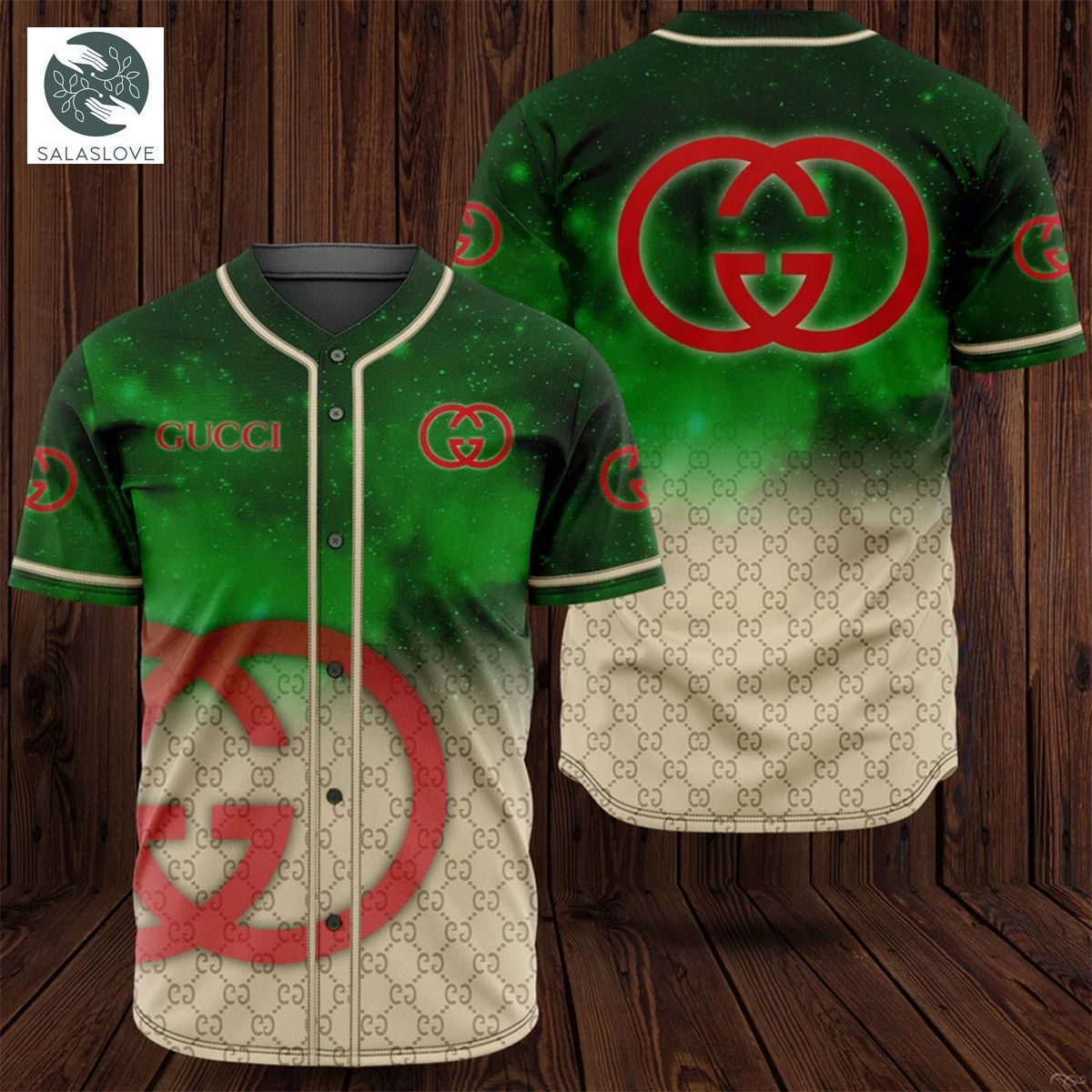 Gucci green baseball jersey shirt luxury clothing
