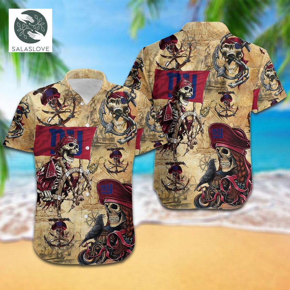 New York Giants Pirates Skull Hawaiian Shirt