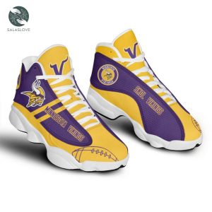 NFL Minnesota Vikings Purple YelloW Stripes Air Jordan 13 Shoes