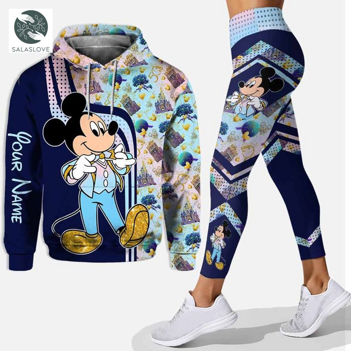 Personalized Mickey Mouse Hoodie Leggings Set For Women