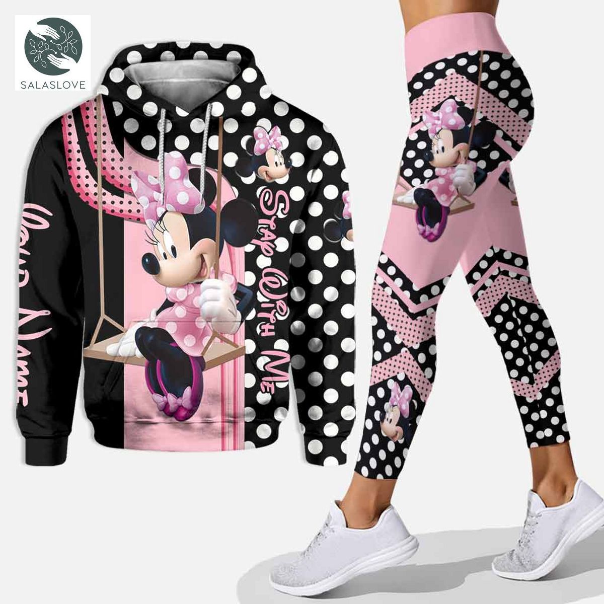 Personalized Minnie Mouse Hoodie Leggings For Women Kids