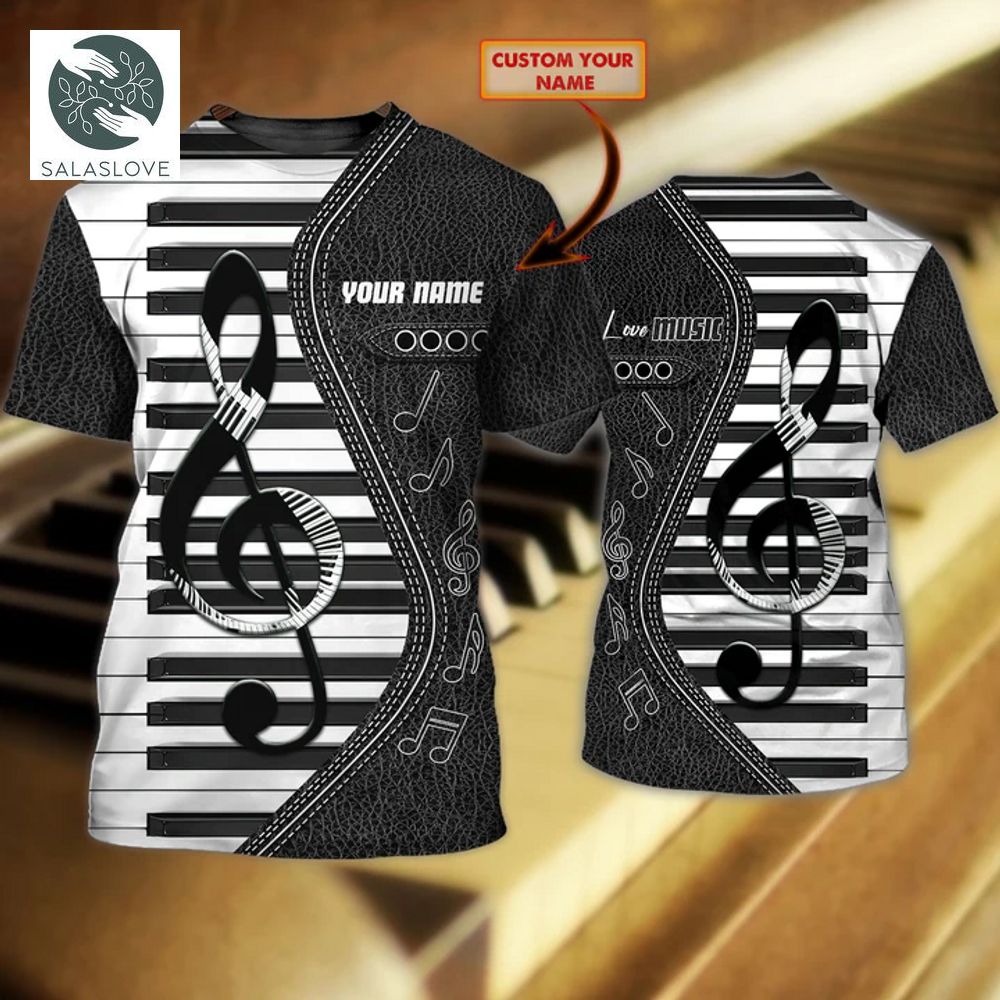 Piano Personalized Name 3D Tshirt