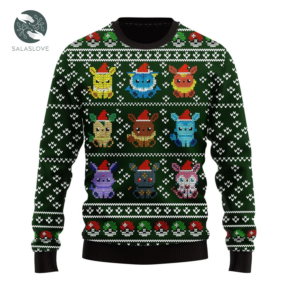 Pokemon Eevee Evolution Ugly Christmas Sweater
