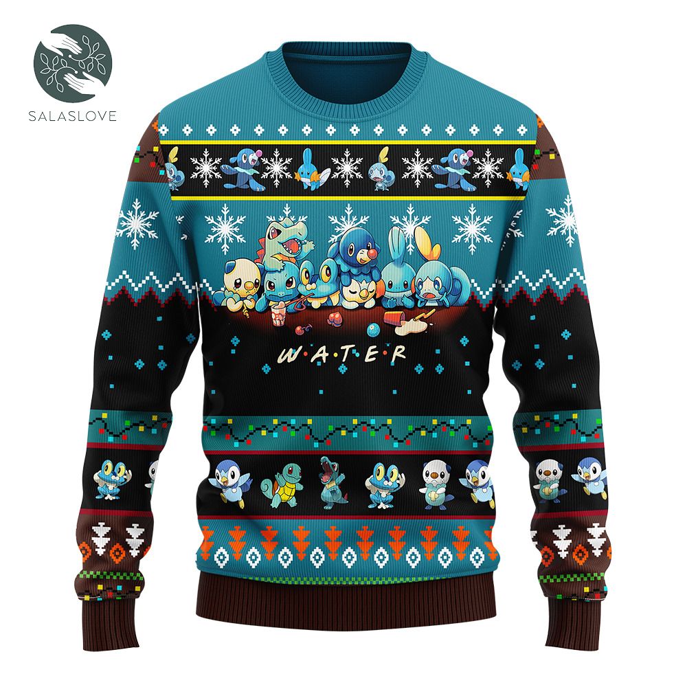  Pokemon Water Ugly Christmas Sweater

