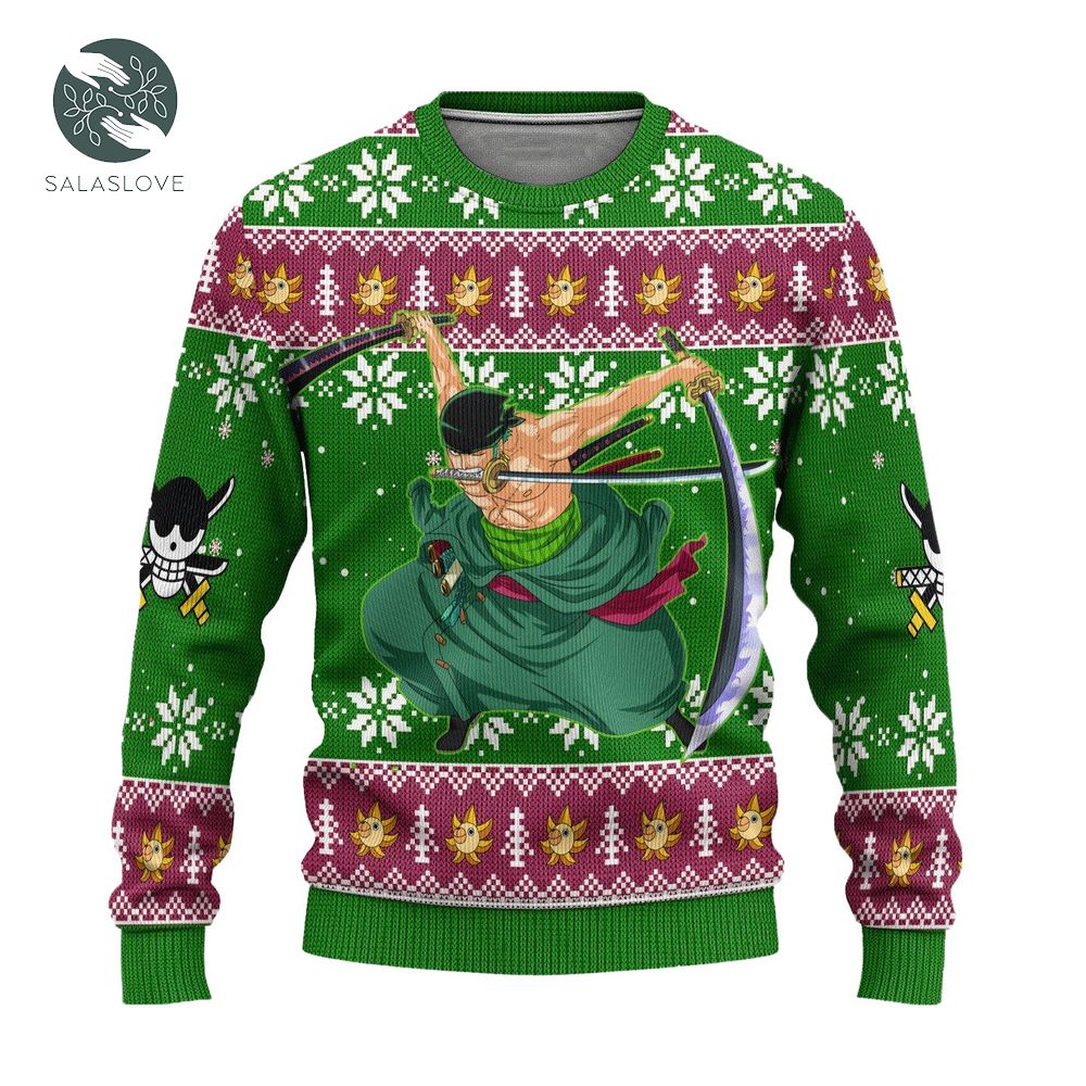 Zoro One Piece Anime Ugly Christmas Sweater


