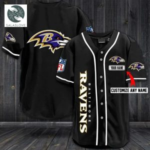 Nfl Baltimore Ravens Custom Name Baseball Jersey Shirt
