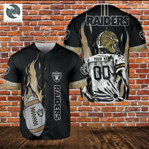 NFL Las Vegas Raiders Custom fireball baseball Jerseys shirt