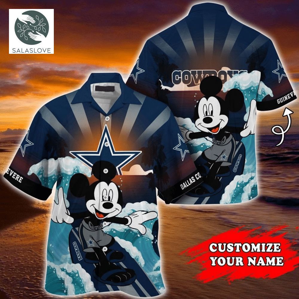 NFL Personalized Dallas Cowboys Mickey Mouse 3D Hawaiian Shirt