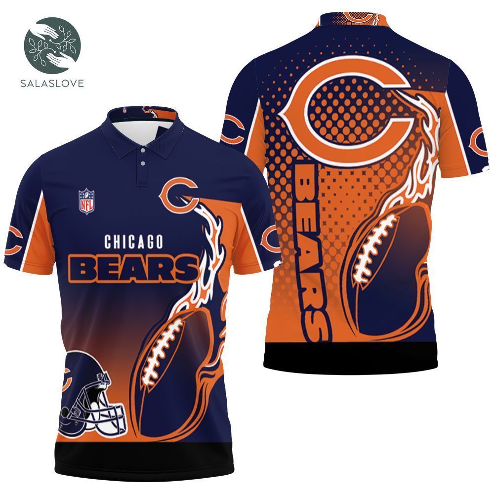 Chicago Bears Nfl 3d Polo Shirt Jersey All Over Print