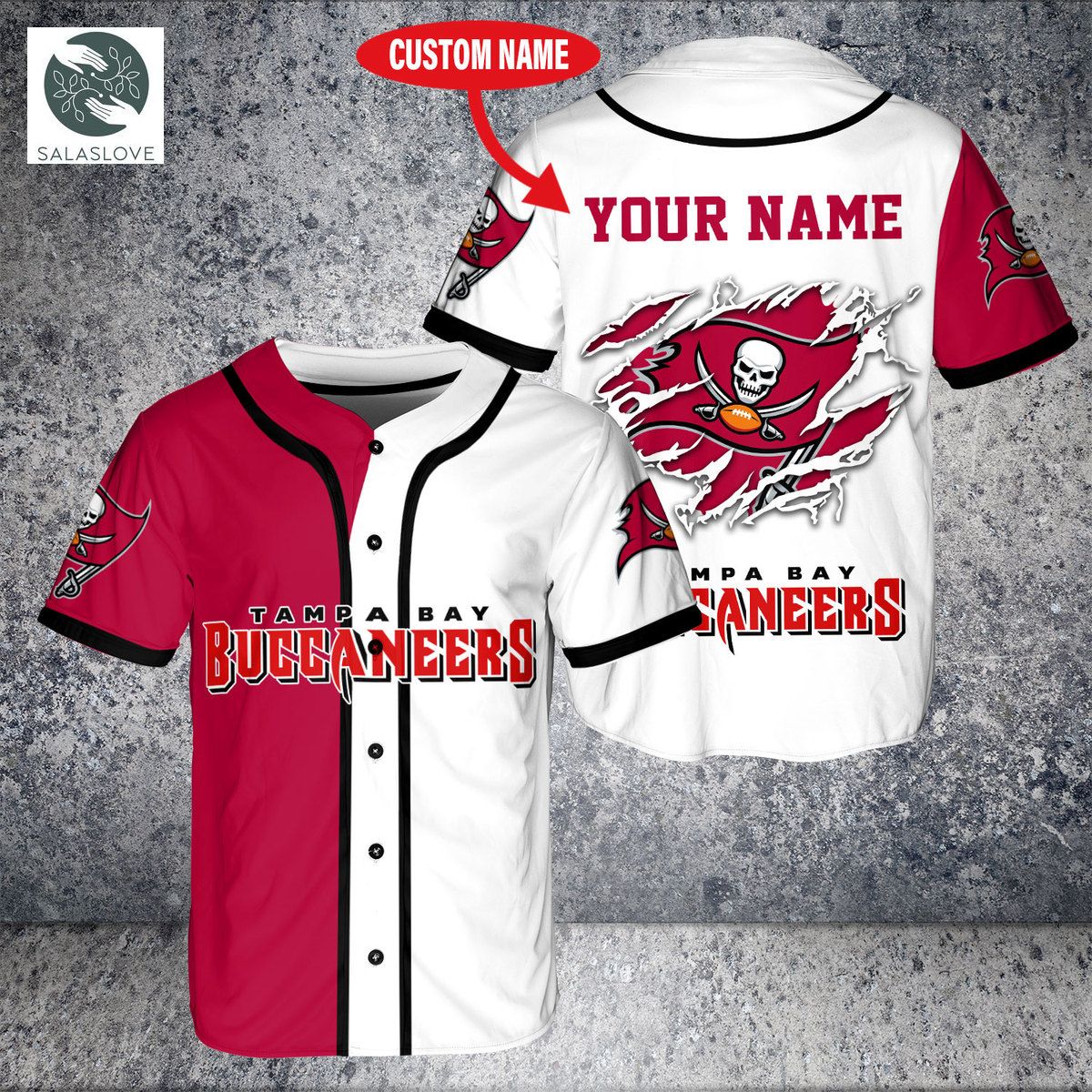 Custom Name NFL Tampa Bay Buccaneers Baseball Jersey Shirt