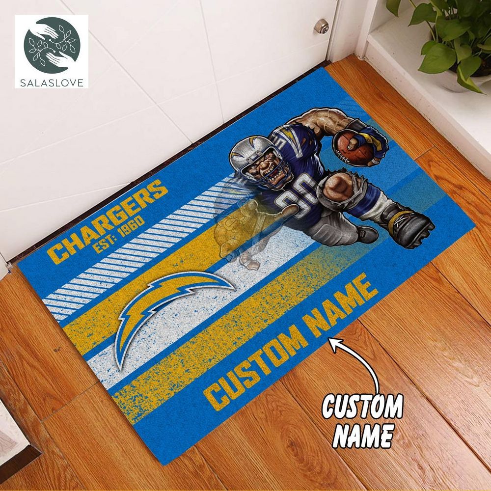 Los Angeles Chargers Custom Name Best Funny Luxury Doormat
