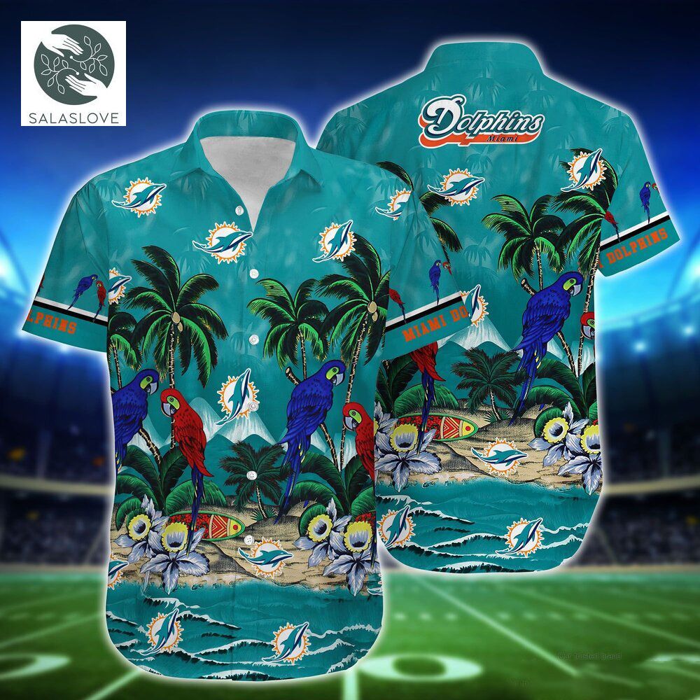 Miami Dolphins Parrot Island NFL Hawaiian Shirt
