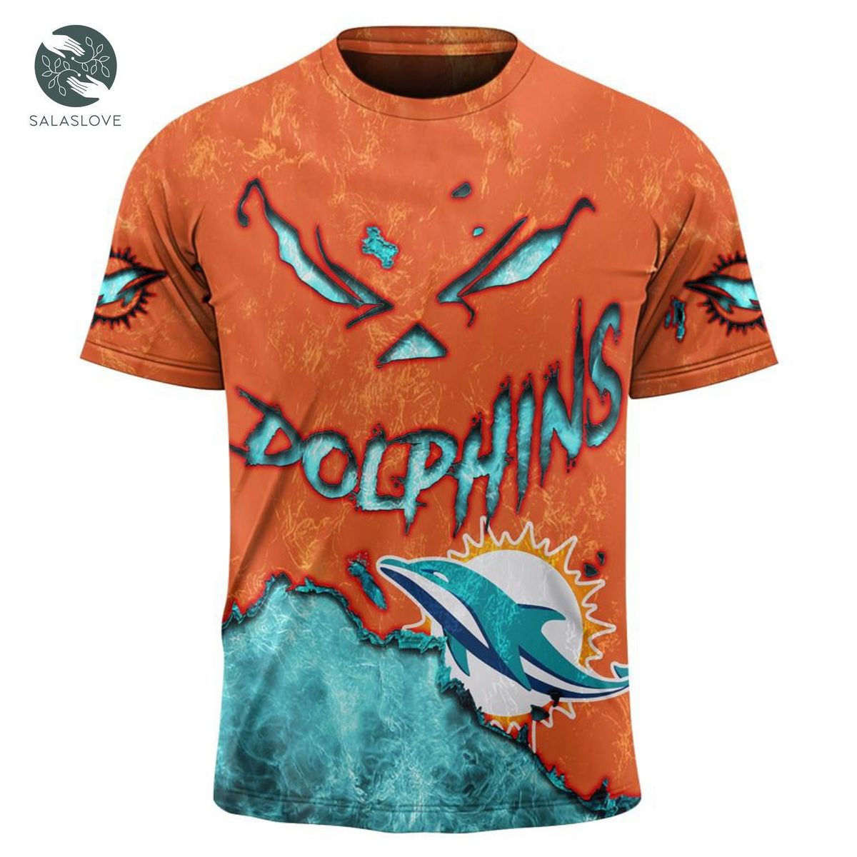 Miami Dolphins T-shirt 3D devil eyes gift for fans