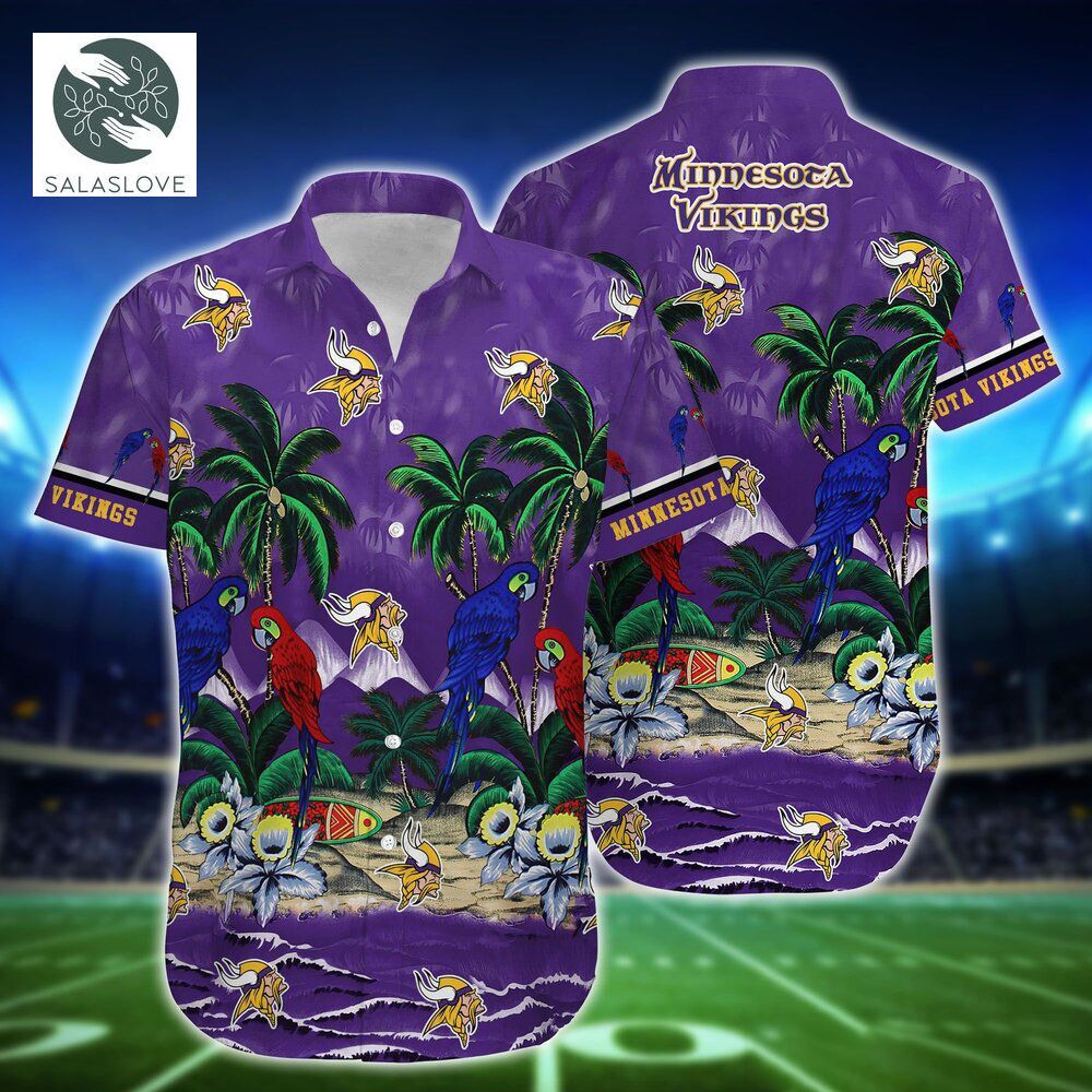 Minnesota Vikings Parrot Island NFL Hawaiian Shirt

