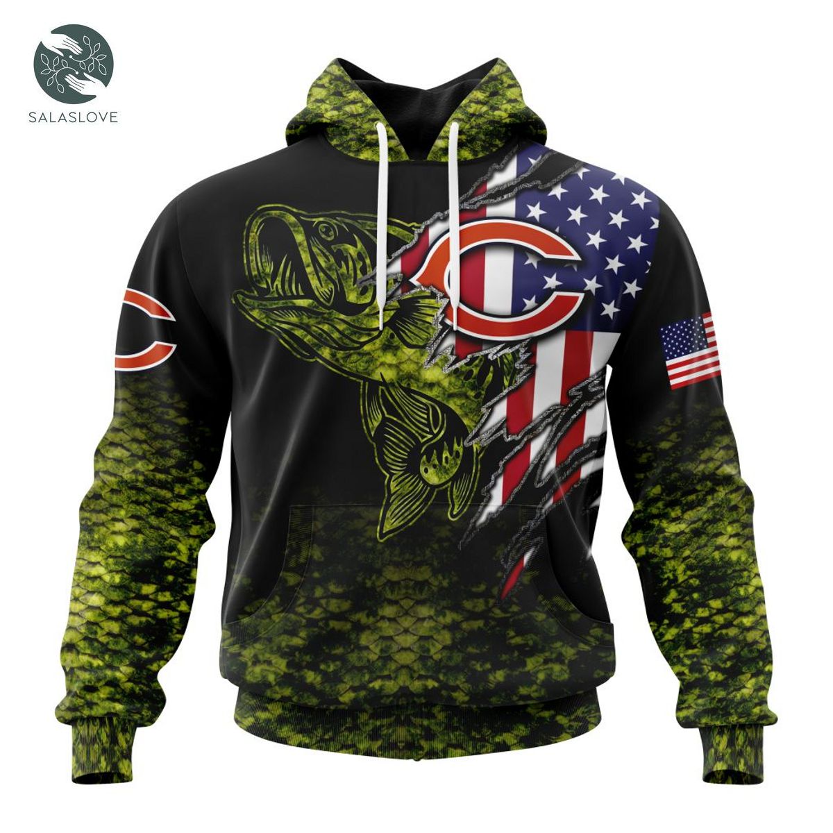 NFL Chicago Bears Special Camo Fishing Hoodie