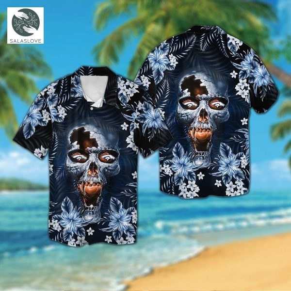 NFL Denver Broncos skull Tropical Aloha Hawaiian Shirts