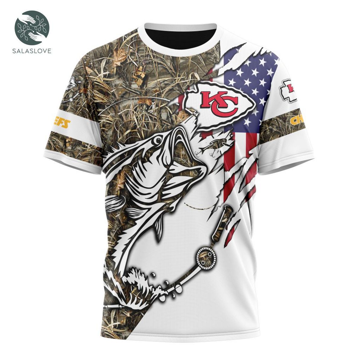 NFL Kansas City Chiefs Special Fishing With US Flag Shirt