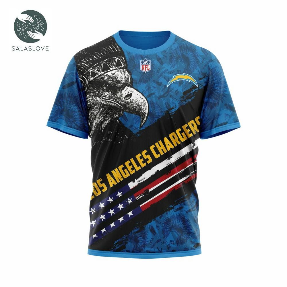 NFL Los Angeles Chargers Blue Black Eagle T-Shirt

