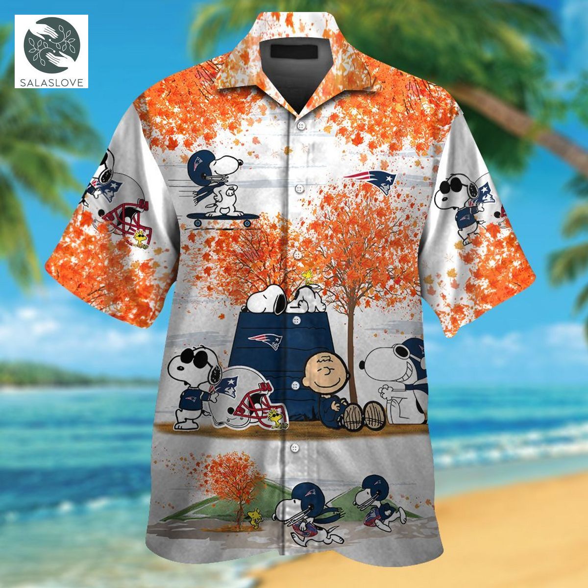NFL New England Patriots Snoopy Autumn Tropical Aloha Hawaiian Shirts