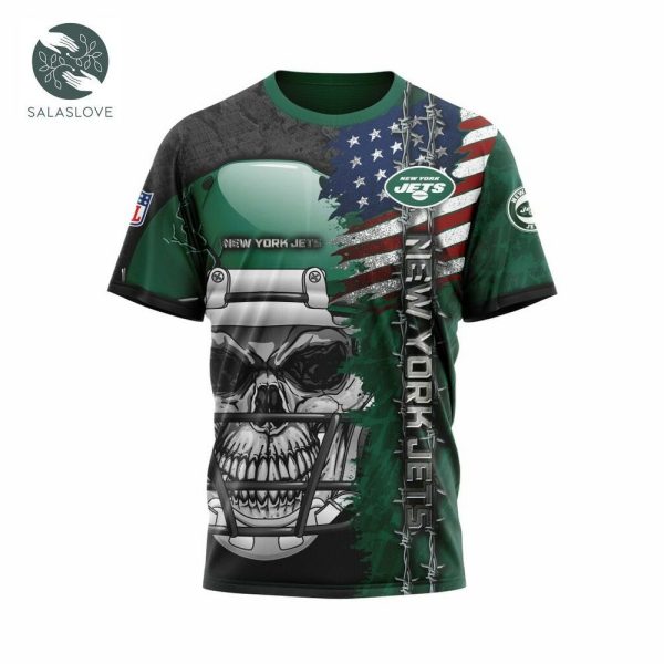 NFL New York Jets Green Black Skull T-Shirt


