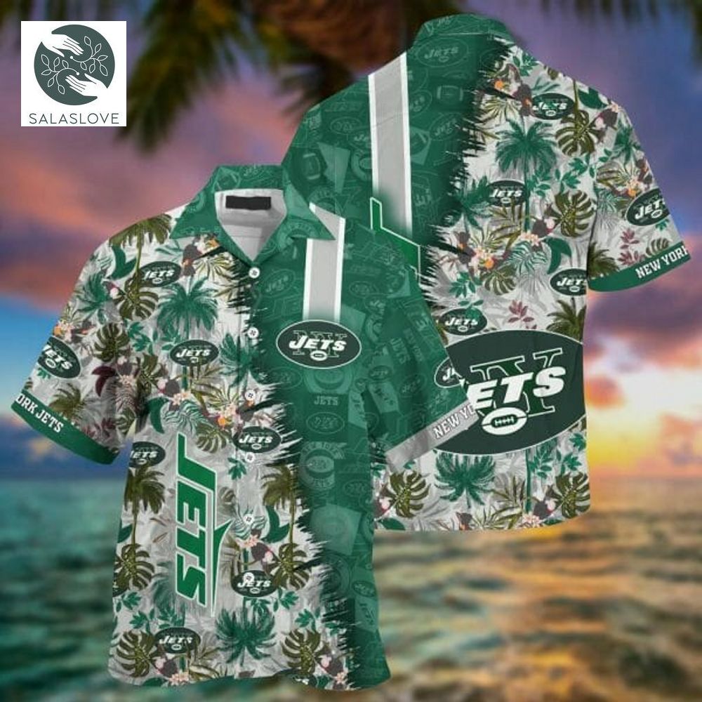 NFL New York Jets Grey Green Hawaiian Shirt
