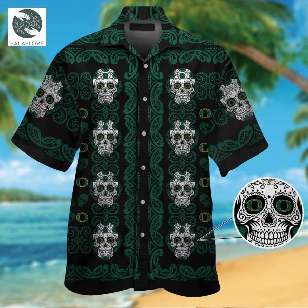 NFL Oregon Ducks skull Tropical Aloha Hawaiian Shirts
