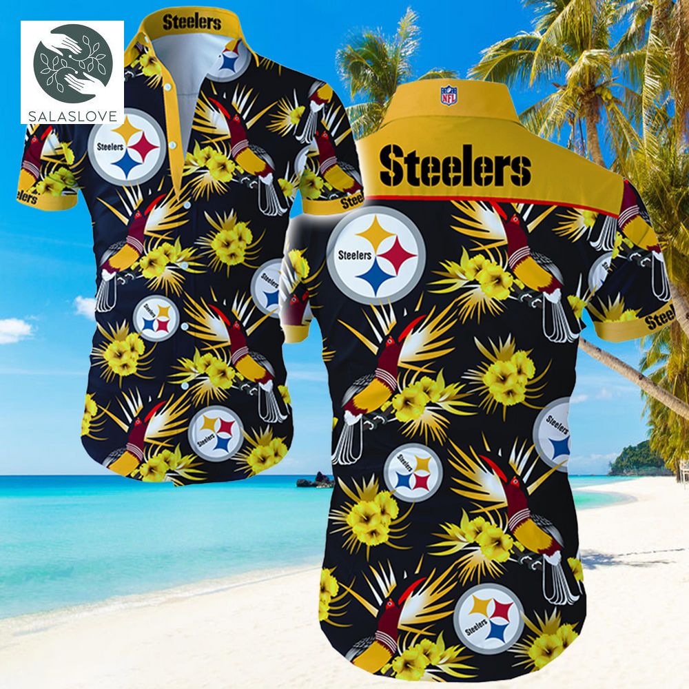 NFL Pittsburgh Steelers Logo Parrot Hawaiian Summer Beach Shirt


