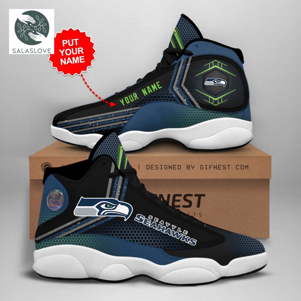 NFL Seattle Seahawks Custom Name Air Jordan 13 Shoes