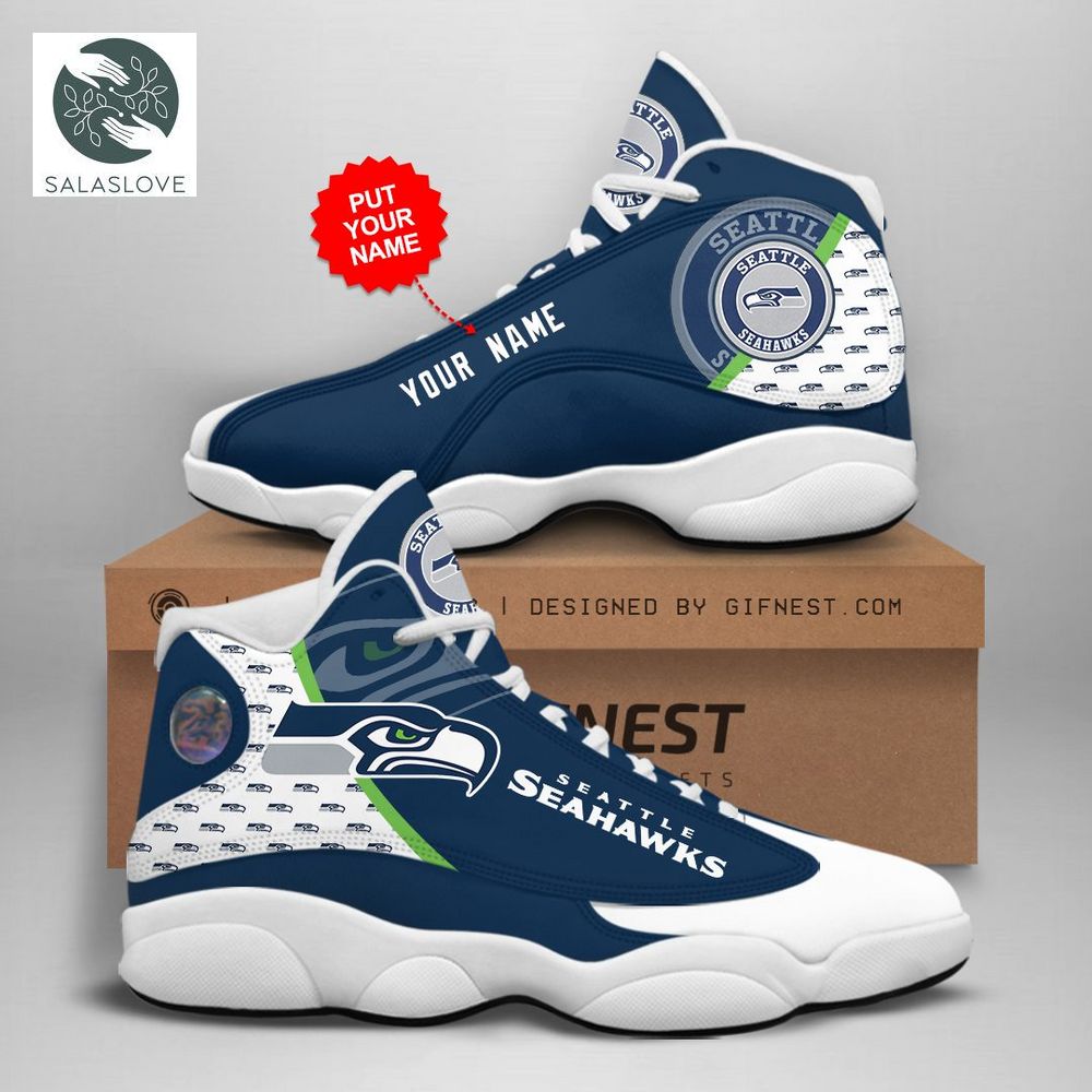 NFL Seattle Seahawks Custom Name Air Jordan 13 Sneakers