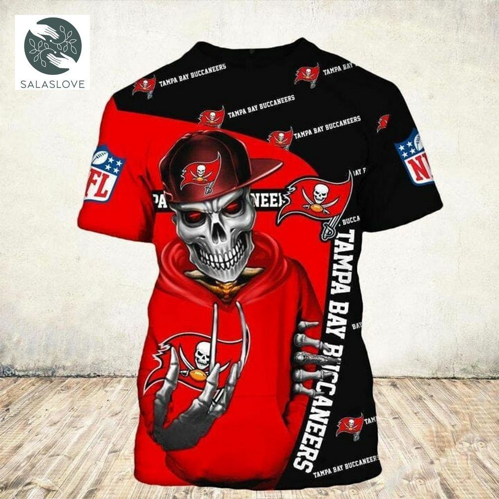 NFL Tampa Bay Buccaneers Skull Black Red T-Shirt


