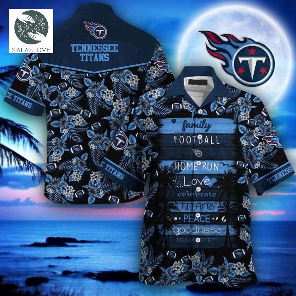 NFL Tennessee Titans Flowers Navy Blue Hawaiian Shirt


