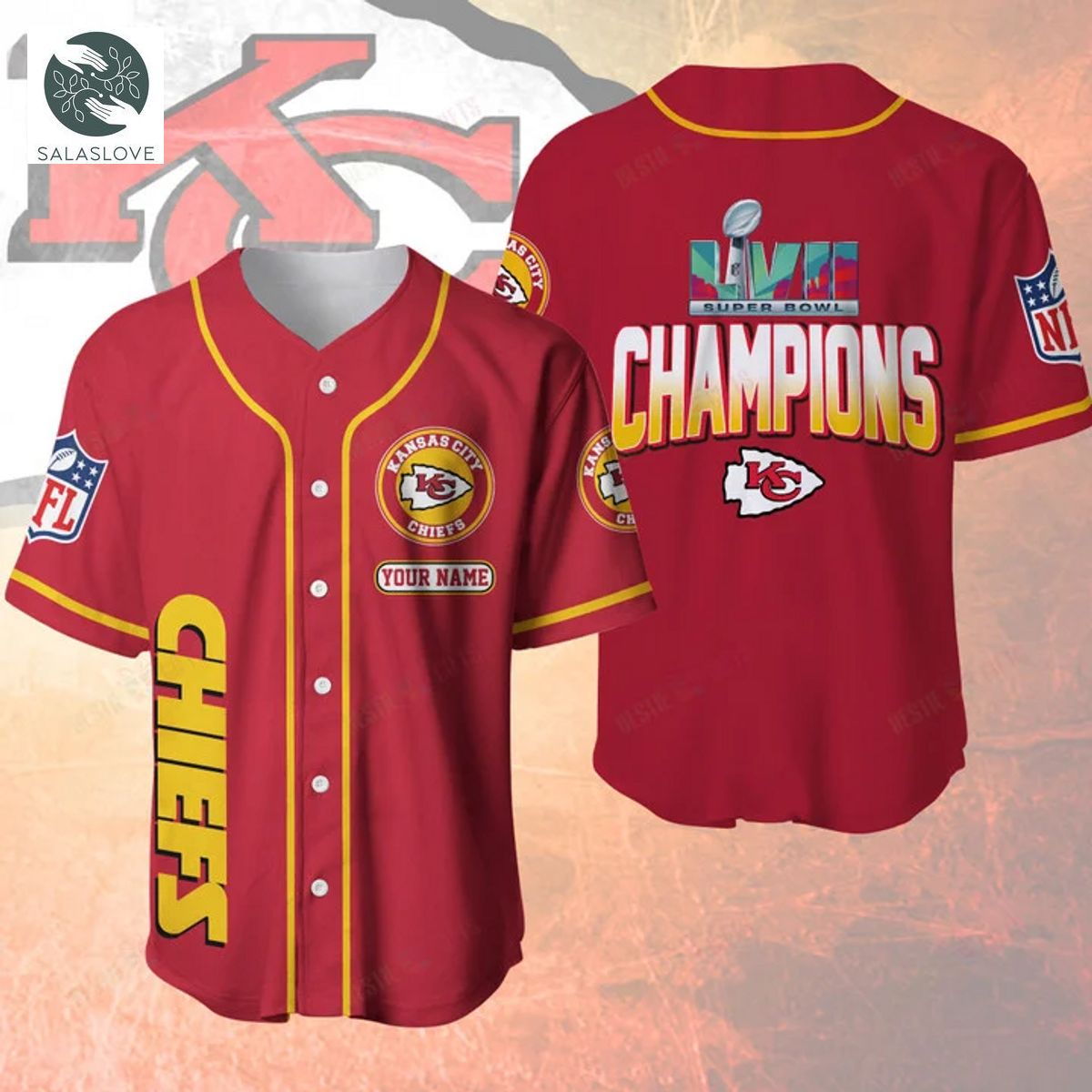 Personalized KC Kansas City Chiefs Jersey Shirts Champion Baseball Red