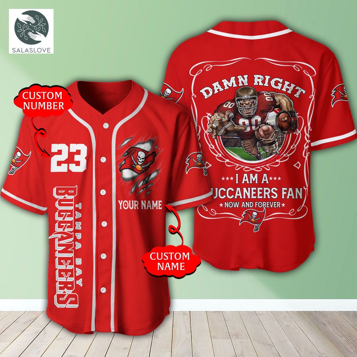 Personalized Tampa Bay Buccaneers NFL 3D Baseball Jersey