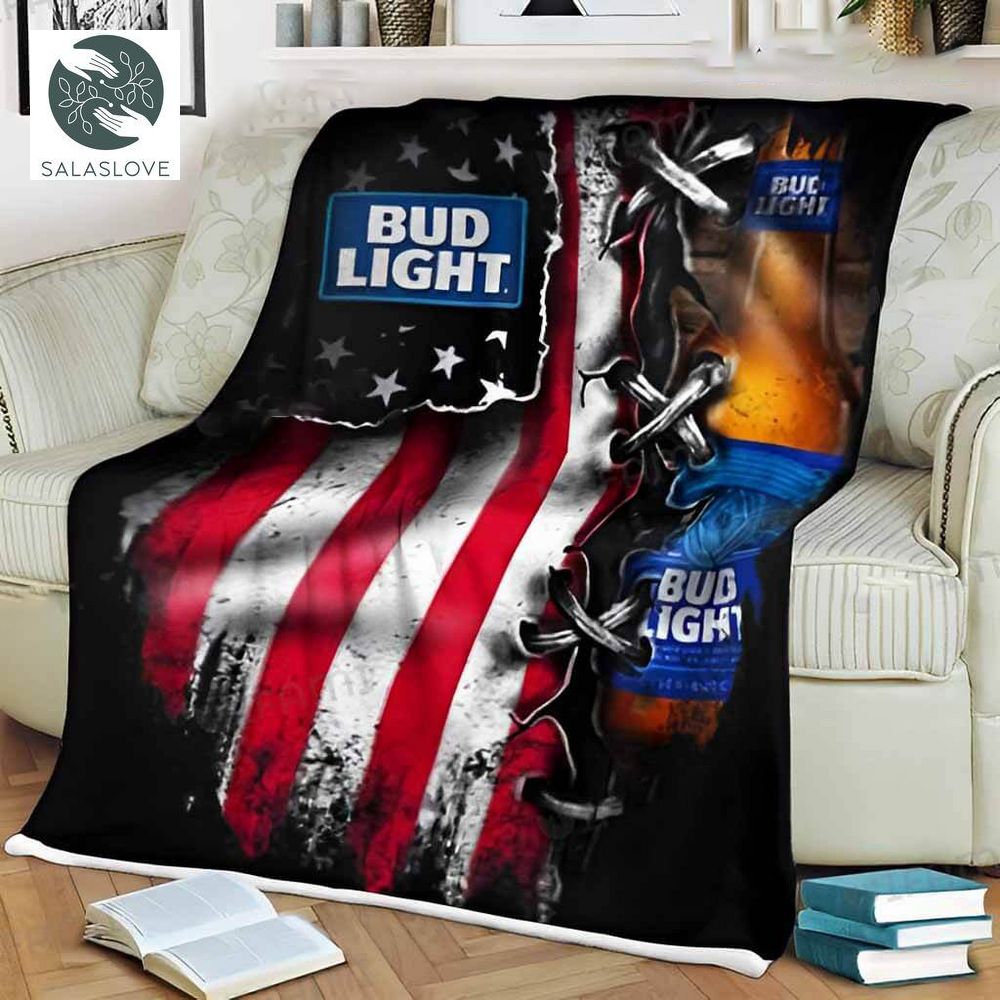  Bud Light Blanket American Flag Beer Lovers

