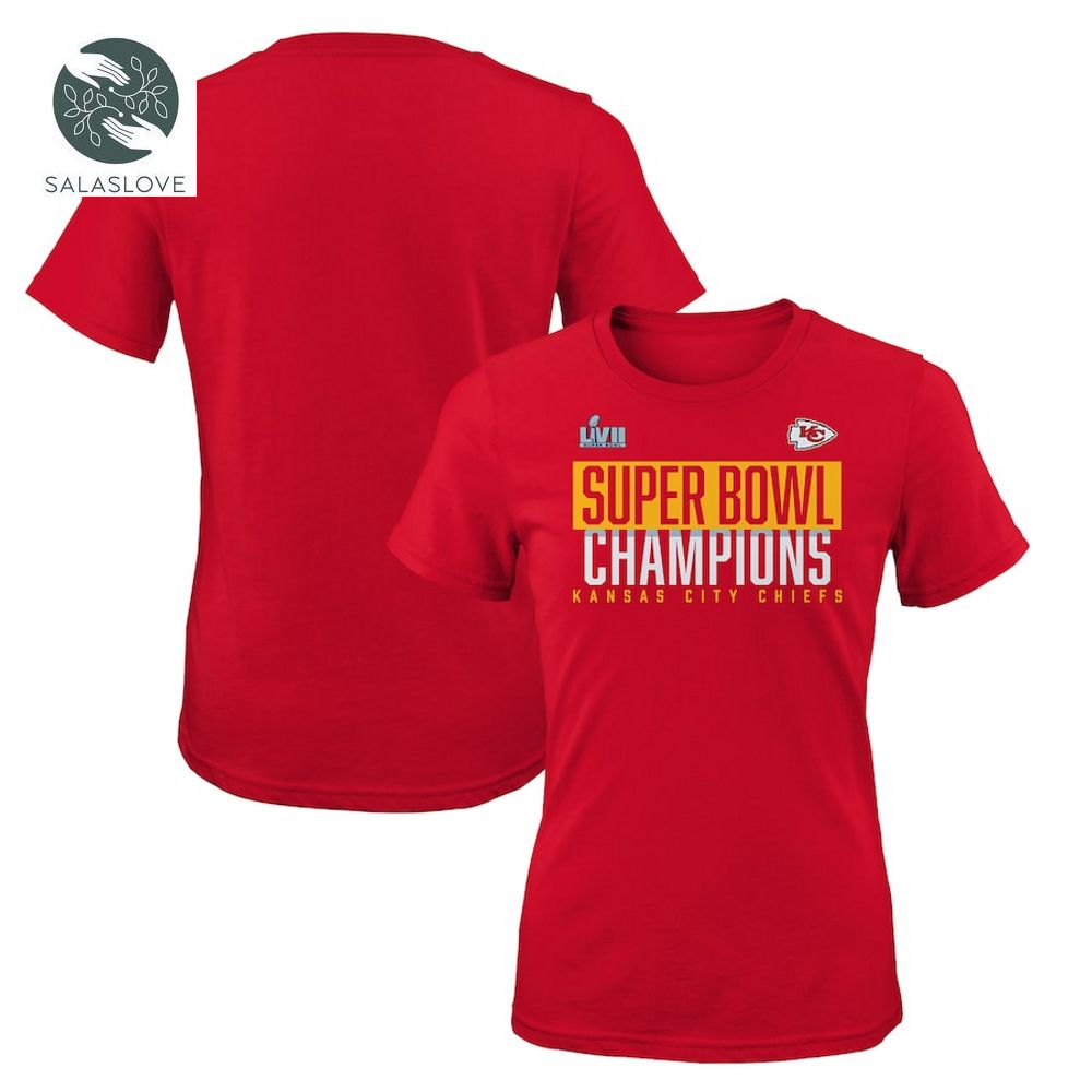 Kansas City Chiefs Girls Youth Super Bowl LVII Champions Foam Finger T-Shirt
