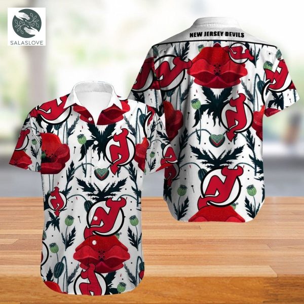 NHL New Jersey Devils Hawaiian Shirt Tropical Flowers summer for fans
